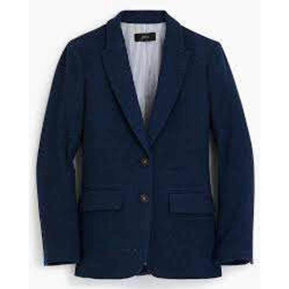 J.Crew Boyfriend Blazer Blue Flecked English Wool Size 4 Classic Career
